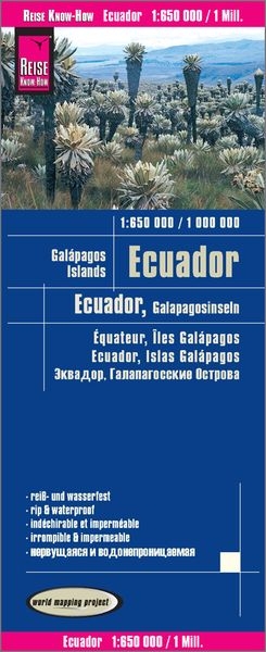 Ekvádor a Galapágy - odolná mapa